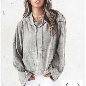 Peach Love Cowl Grey Sweatshirt